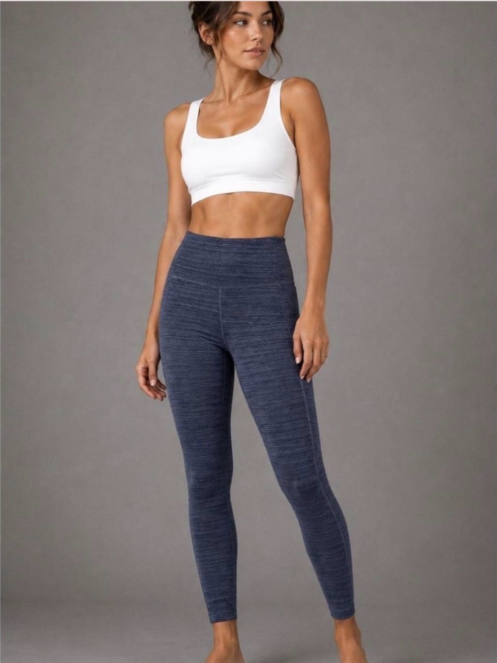 Athleta Women’s Heathered Navy High-Rise Leggings